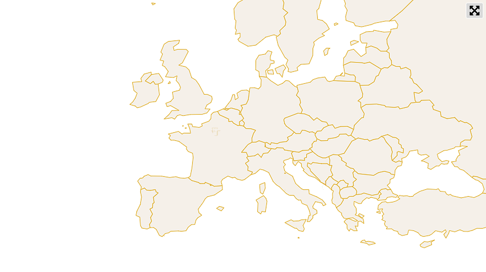 Mapa de Europa con destinos marcados